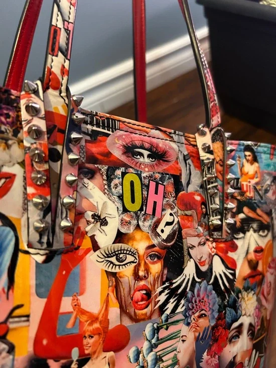 Christian Louboutin Multicolor Collage Patent Weekender with Red Panel - Picture 4 of 4